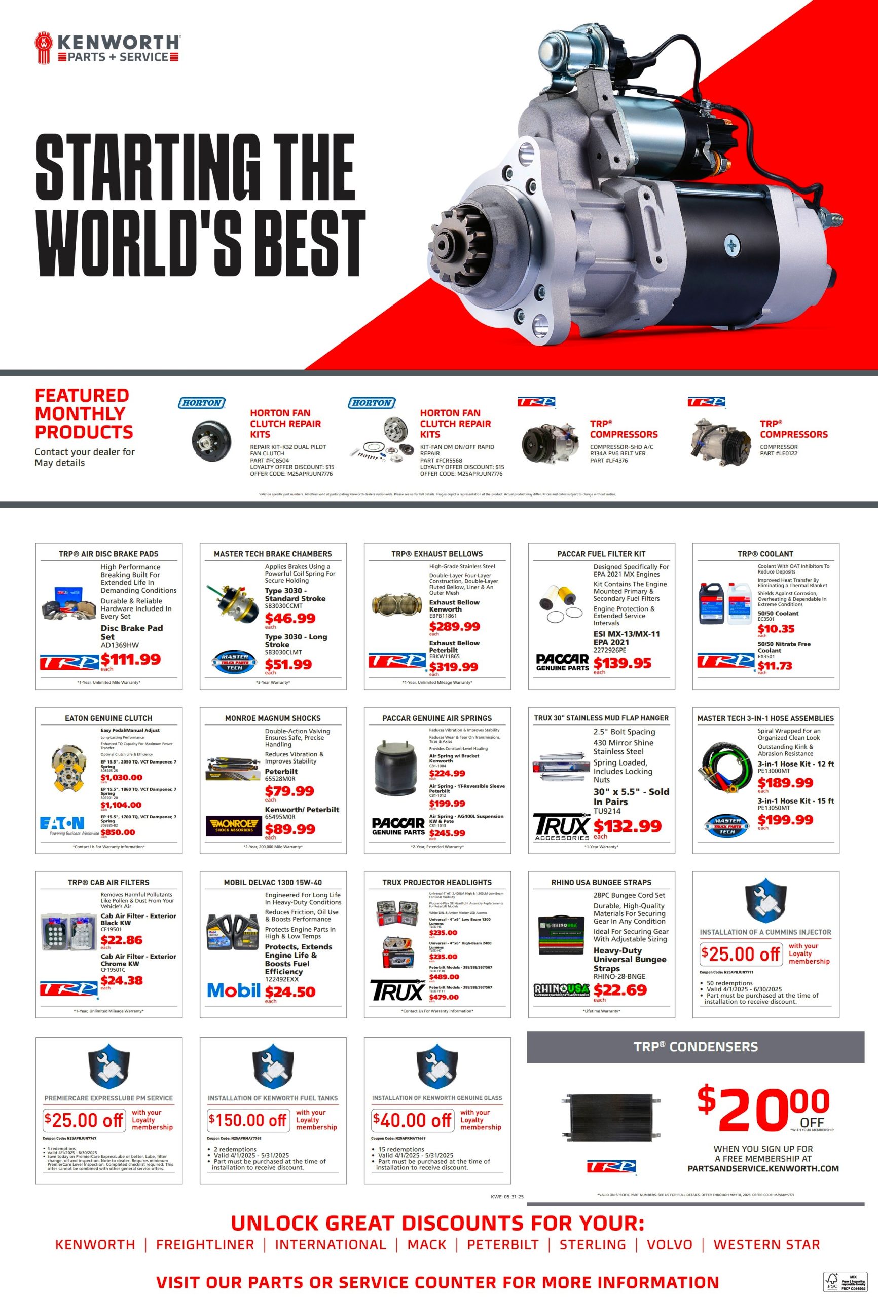 May 2025 Parts Poster WKI Kenworth Website