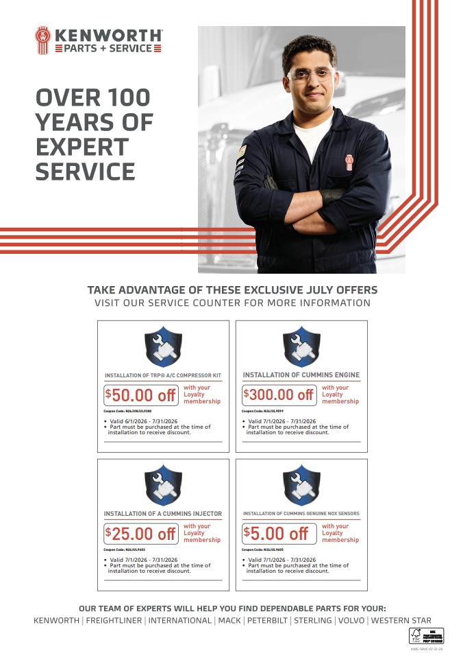 July 2026 Service Specials WKI Kenworth